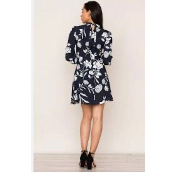Yumi Kim Womens Small Black Meant To Be Dress Long Sleeve Floral Mini Crew Neck - Picture 2 of 11